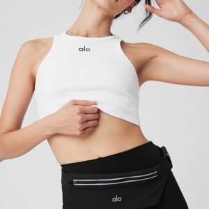 ALO YOGA ASPIRE TANK WHITE/BLACK S