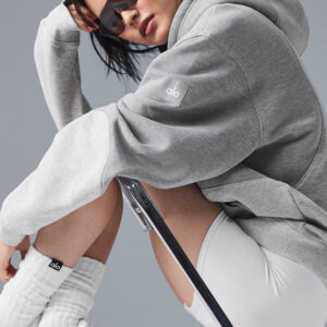 ALO YOGA HOODIE MAKE WAVES GREY