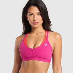 GYMSHARK SPORTS BRA DOUBLE UP WINNING PINK