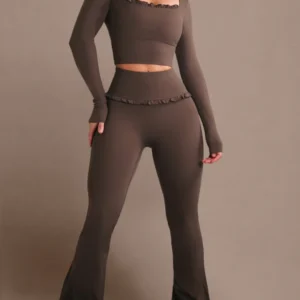 FITNESS FASHIONESS SET LEGGINGS BALLETE FLARE ESPRESSO