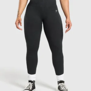 GYMSHARK LEGGINGS GAINS SEAMLESS BLACK