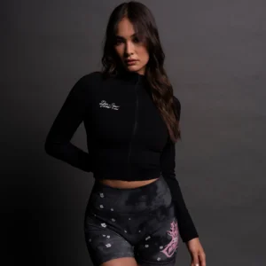 DARC SPORT ZIP TOP WRITTEN YASMIN BLACK